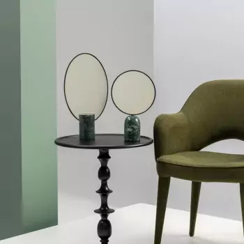 Zrkadlo Round s mramorovým podstavcom