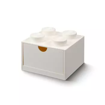 LEGO stolný box 4 so zásuvkou – biela