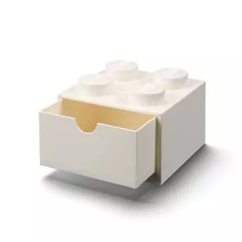 LEGO stolný box 4 so zásuvkou – biela