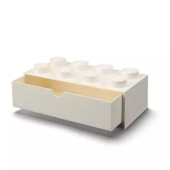 LEGO stolný box 8 so zásuvkou – biela