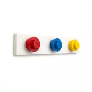 LEGO nástenný vešiak – červená, modrá, žltá