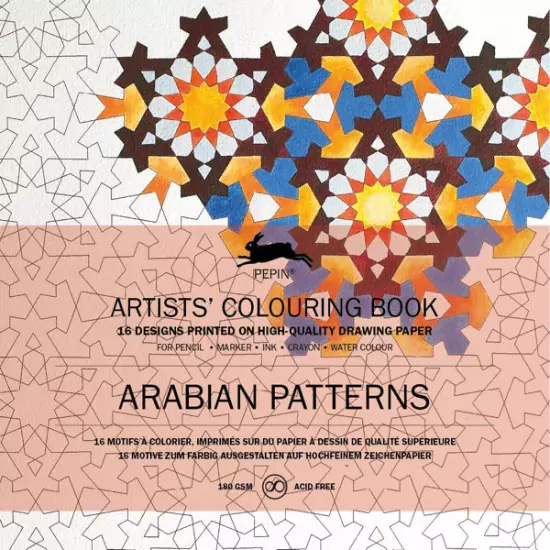 16 listov omaľovánok Arabian Patterns