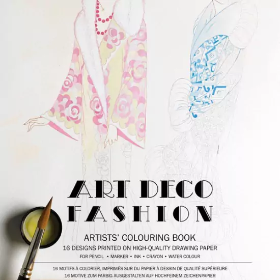 16 listov omaľovánok Art Deco Fashion