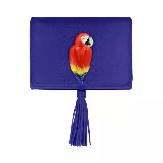 Modré listová kabelka Papagáj