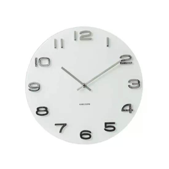 Nástenné hodiny Vintage kulaté – biele