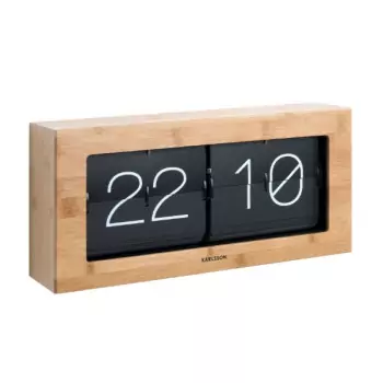 Stolné hodiny Boxed Flip – svetlé drevo