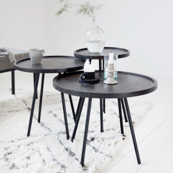 Hnedý okrúhly stolík Juco Ø50x50 cm