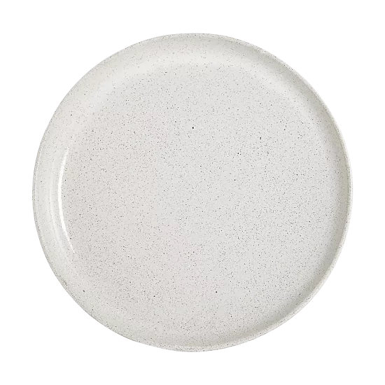 Biely bodkovaný tanier By Hand veľký