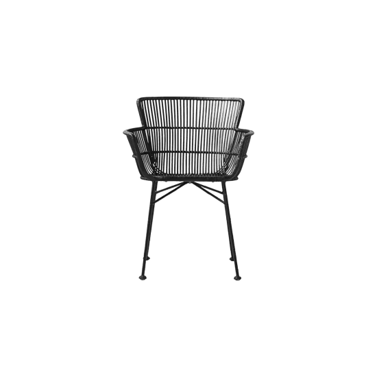 Čierna stolička s operadlom Coon