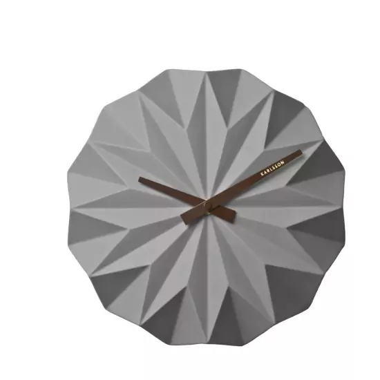 Nástenné šedé hodiny – Origami