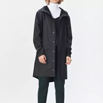 Čierny vodeodolný kabát Long Jacket