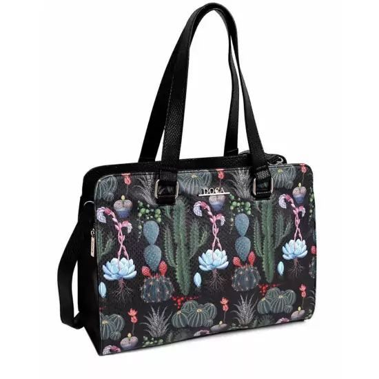 Čierna kabelka s potlačou – Cactus