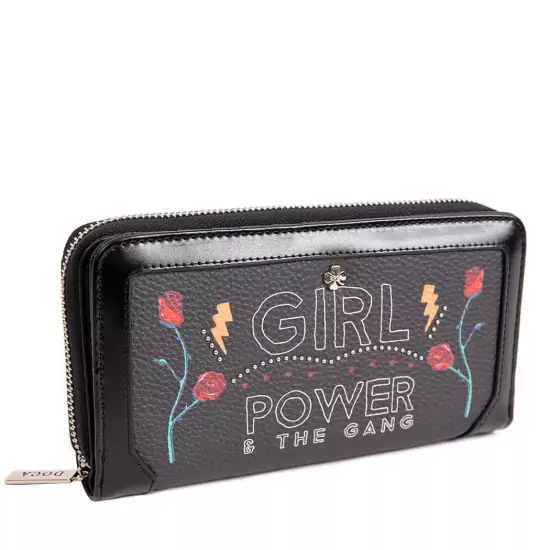 Čierna peňaženka s potlačou – Girl Power