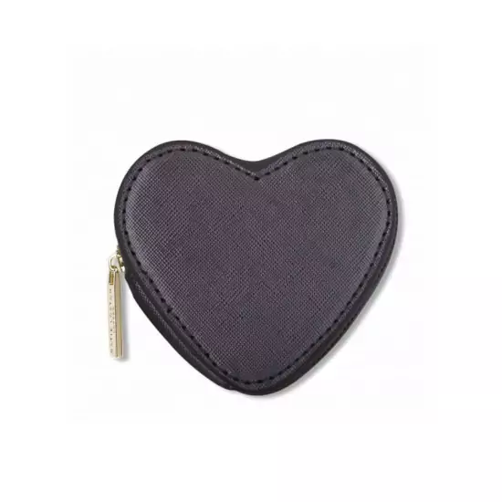 Čierna peňaženka na mince v tvare srdca