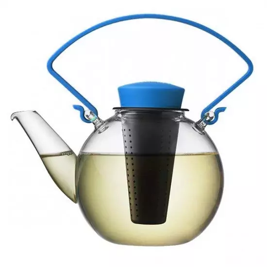 Sklenená čajová kanvica Tea for U  – modrá