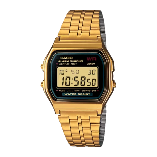 Zlaté digitálne hodinky A159WGEA-1
