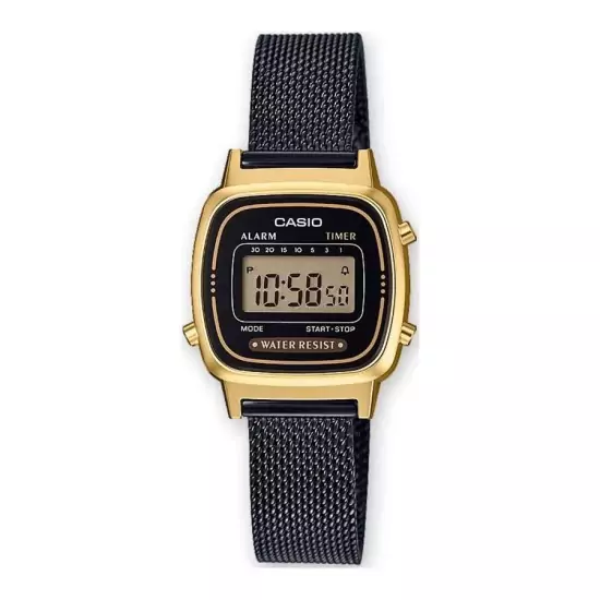 Čierno-zlaté digitálne hodinky LA670WEMB-1