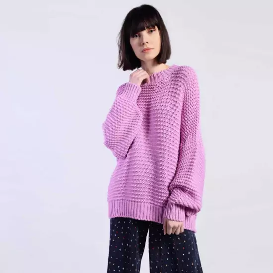 Ružový oversized sveter