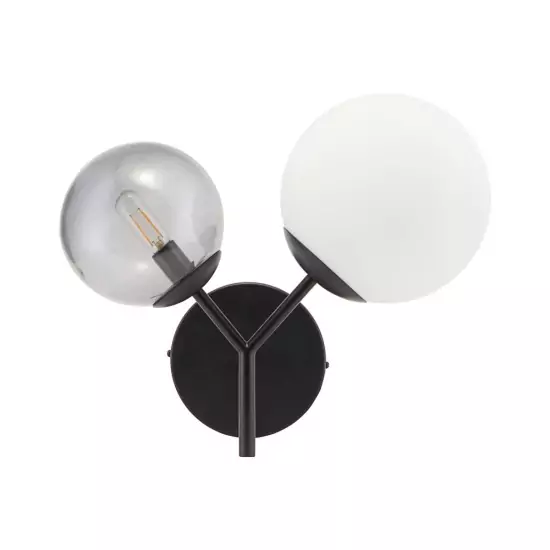 Bielo-čierna nástenná lampa Twice