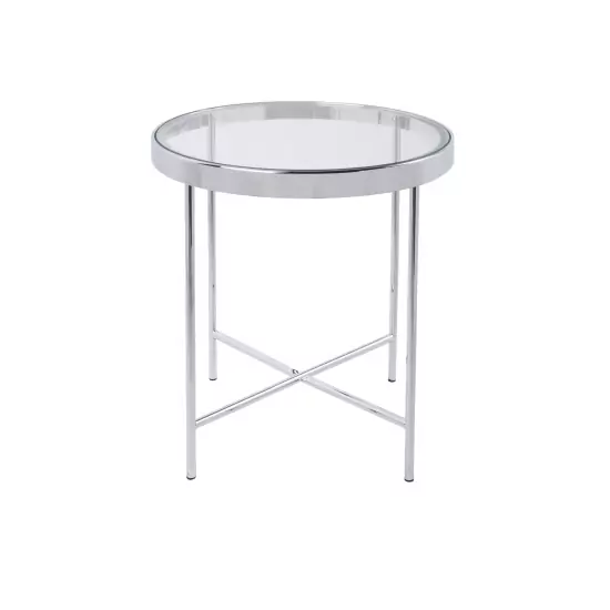 Okrúhly stolík so sklenenou doskou