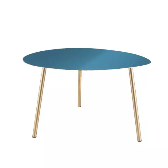 Malý modro-zlatý stolík Ovoid