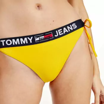 Žltý spodný diel plaviek Tommy Jeans Cheeky String Side Tie