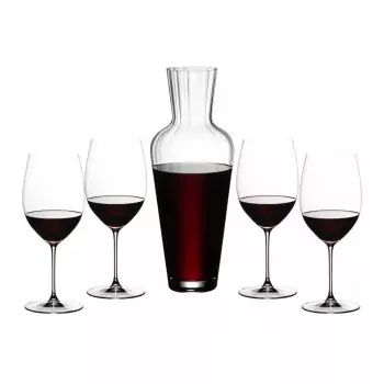 Sada 5 ks – Karafa Mosel a poháre na červené víno Cabernet