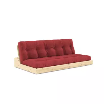 Trojmiestna rozkladacia pohovka Base – Ruby Red / Clear Lacquered