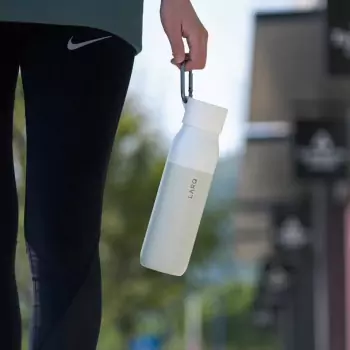 Biely držiak na fľašu s karabínou Active Loop